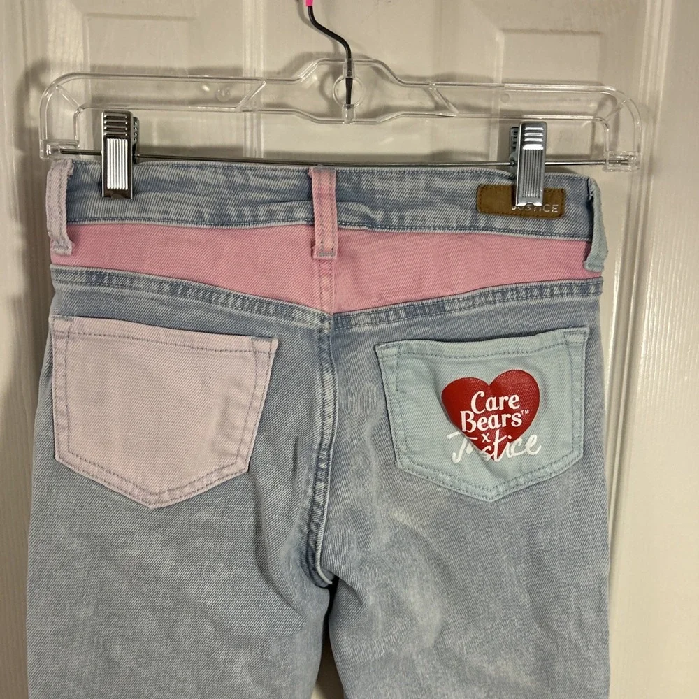 Justice Care Bears Girls Bootcut Jeans Size 12 Light Wash